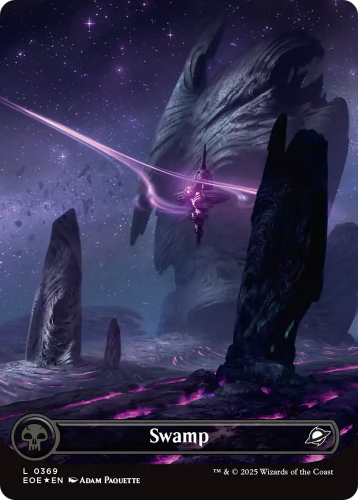 Swamp (0369) (Borderless) (Galaxy Foil) [Edge of Eternities]