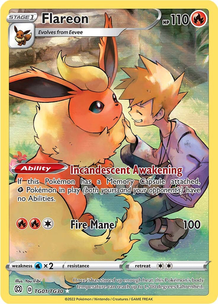 pokemon tcg brilliant stars tg01 tg30 flareon card Holo Photos show the exact card you will receive Flareon (TG01/TG30) [Sword & Shield: